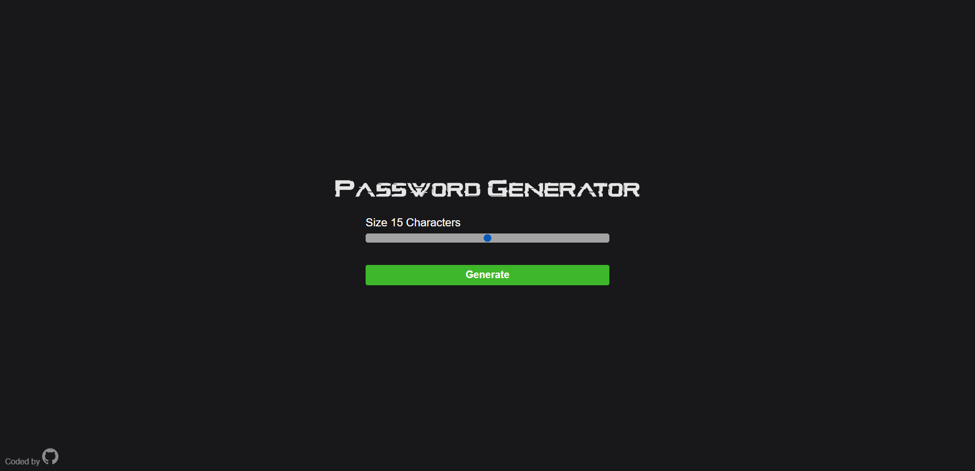 Imagem do projeto Password Generator